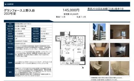 グランフォース上野入谷 203号 0