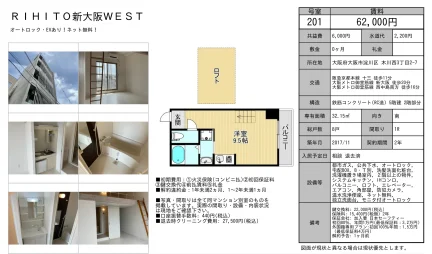 RIHITO新大阪 WEST 201号 0
