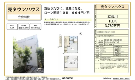 タウンハウス 立会川 1LDK 0