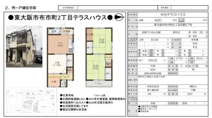 大阪府東大阪市布市町2丁目 中古テラス 0