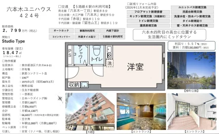 六本木ユニハウス 424号 0