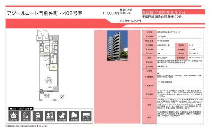 アジールコート門前仲町 402号 0