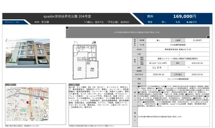 クアドール世田谷芦花公園 204号室 0