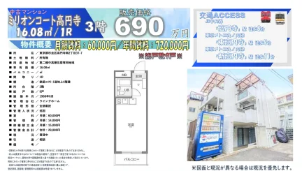 Charming Studio Condo in Koenjiminami 0