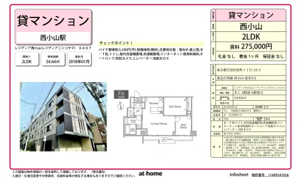 Modern 2LDK Condo Near Station in Haramachi 0