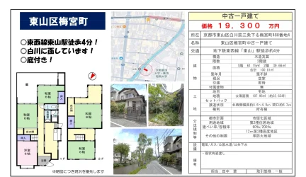 東山区梅宮町中古一戸建て 0