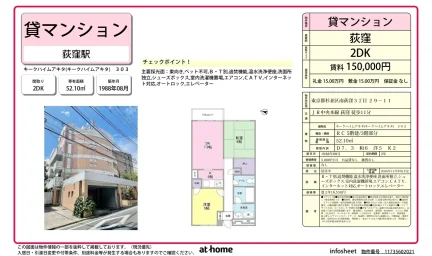 Classic 2DK Condo in Minamiogikubo 0
