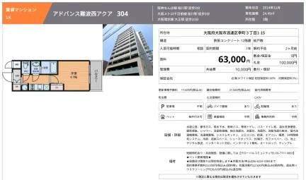 アドバンス難波西アクア 304号 0
