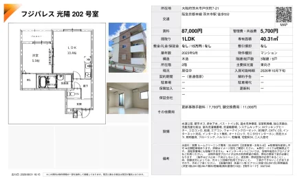 フジパレス 光陽 202号室 202号 0