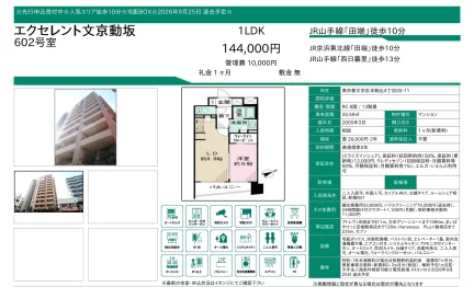 エクセレント文京動坂 602号 0