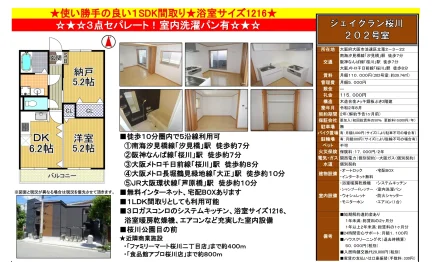 ジェイグラン桜川 202号室 0