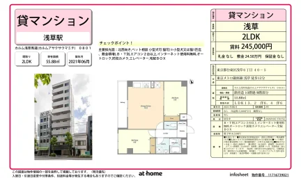 Modern 2LDK Condo in Asakusabashi 0