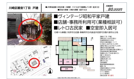 神奈川県川崎市川崎区観音１丁目１１－７ 店舗戸建 0