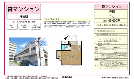 モロマンションB棟 208号 0
