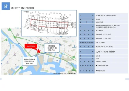 市川市二俣410坪倉庫 0
