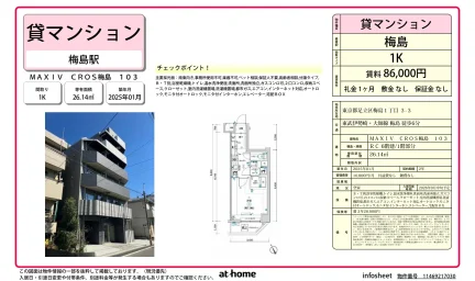 Brand New Studio Condo Near Station in Umejima 0