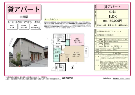 Modern 1LDK Condo Near Station in Nishiwaseda(2-chome1-ban1-23-go.2-b 0