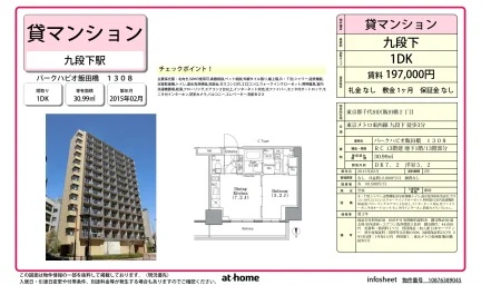 1DK Condo Near Station in Iidabashi 0