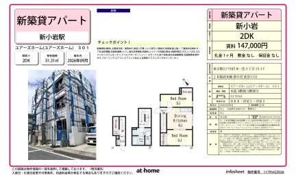 Brand New 2DK Condo in Honisshiki 0