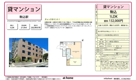Modern 1LDK Condo Near Station in Komagome 0