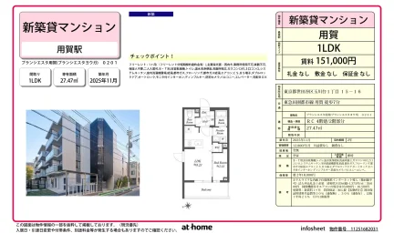 Brand New 1LDK Condo Near Station in Kamiyoga 0