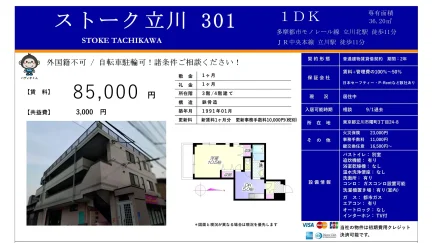 ストーク立川 301号 0