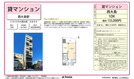 Modern 1DK Condo Near Station in Ojima 0