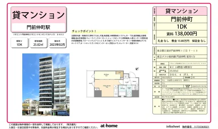 Modern 1DK Condo Near Station in Monzennakacho 0
