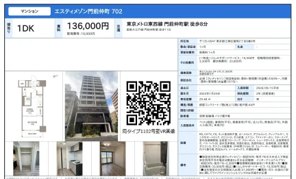 エスティメゾン門前仲町 702号 0