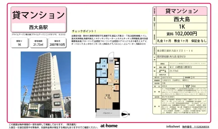 Studio Condo Near Station in Ojima 0
