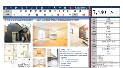 荒川区荒川3丁目 中古戸建て 3LDK 0