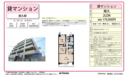 2LDK Condo Near Station in Higashiogu 0