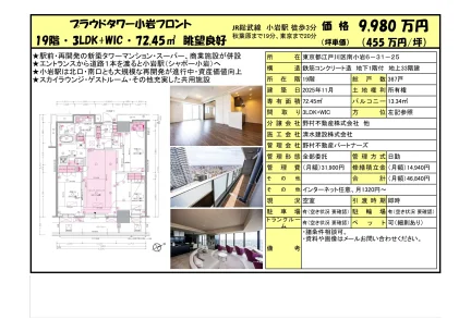 プラウドタワー小岩フロント 19 0