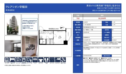 クレアシオン早稲田 702 0