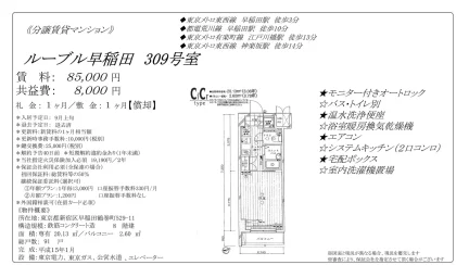 ルーブル早稲田 309号 0