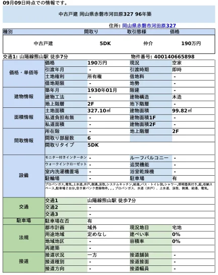 岡山県赤磐市河田原 中古戸建 0