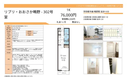 リブリ おおさか鴫野 302号 0