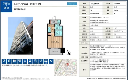 伊藤忠レジディア大森 105号 0