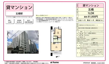 1LDK Condo Near Station in Shimizukoji 0