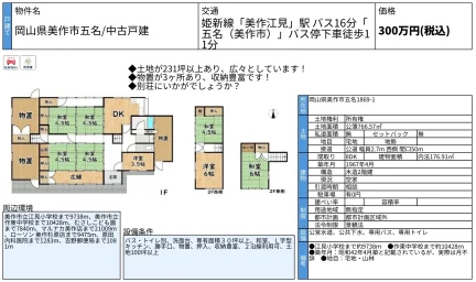 岡山県美作市五名 中古戸建 0