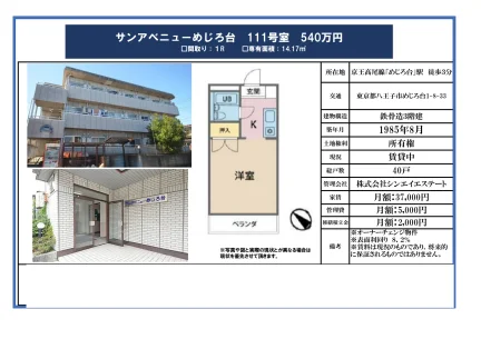 Charming Studio Condo Near Station in Mejirodai 0