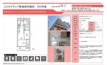コスモグラシア新宿西早稲田 703号 0