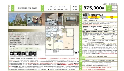 HARUMI FLAG PARK VILLAGE T棟 375000号 0