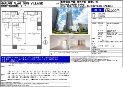 HARUMI FLAG SUN VILLAGE 3LDK 0