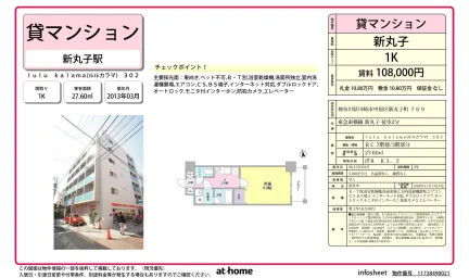 Studio Condo Near Station in Shimmarukomachi 0