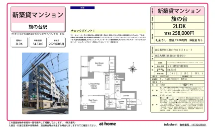 Brand New 2LDK Condo Near Station in Hatanodai 0