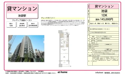 Modern 1DK Condo in Higashiikebukuro sanshain60(chikai. 0