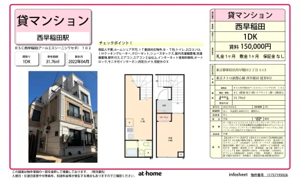 Modern 1DK Condo in Nishiwaseda(sonota) 0