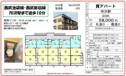 コーポヒル所沢1号館 202号室 202号 0