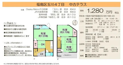大阪府大阪市福島区玉川４丁目 中古テラス 0